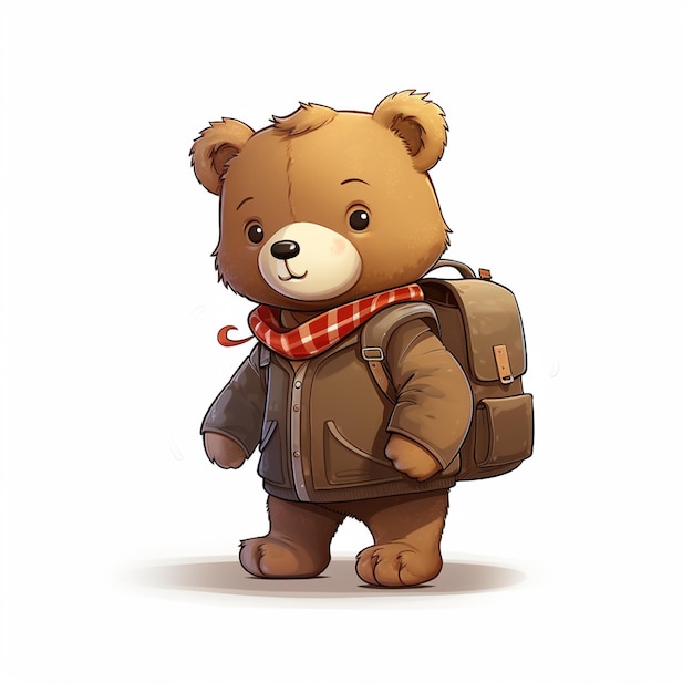 Teddybär mit schultasche