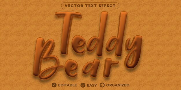 Teddybär-TexteffektVollständig bearbeitbarer Schrifttexteffekt
