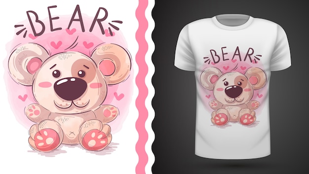 Teddybärillustration für t-shirt design