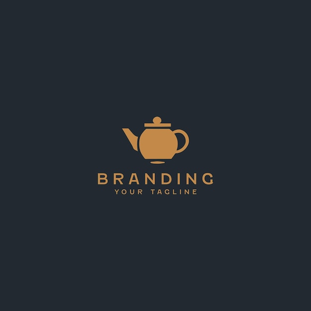 Teekanne-Logo-Design-Vorlage