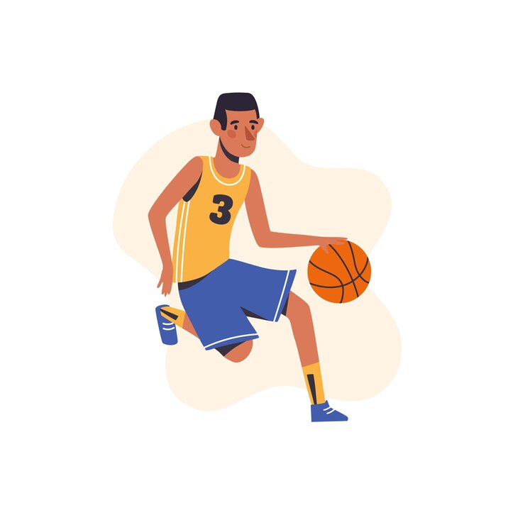 Teenager, der Basketball spielt