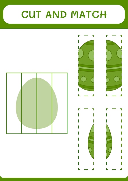 Vektor teile des ostereierspiels für kinder ausschneiden und anpassen