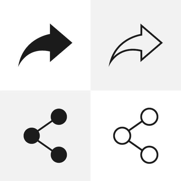 Teilen Sie das Symbol-UI-Designelement-Illustrationsset