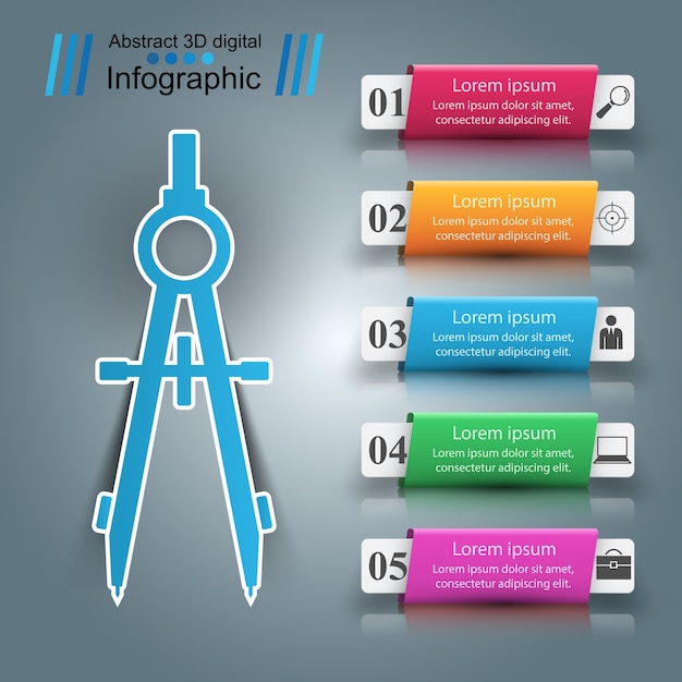 Teiler geschäft papier infografik.