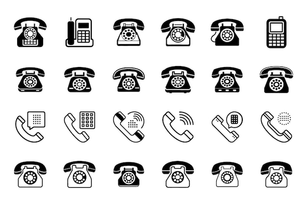 Telefon-Ikonen-Bündel in Vektorkunst