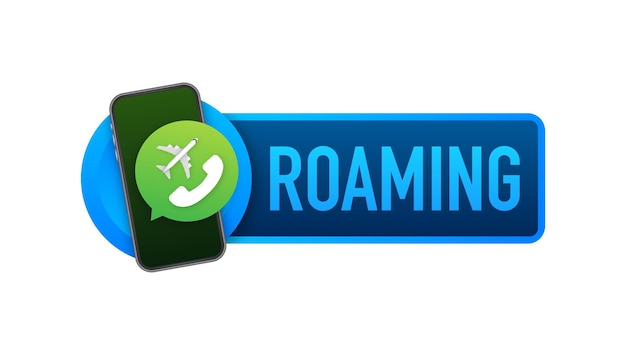 Telefon Internationaler Roaming-Anruf Voip-Telefonie Vektor Stock Illustration
