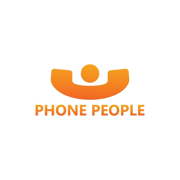 Telefon-leute-logo-vorlagen-design