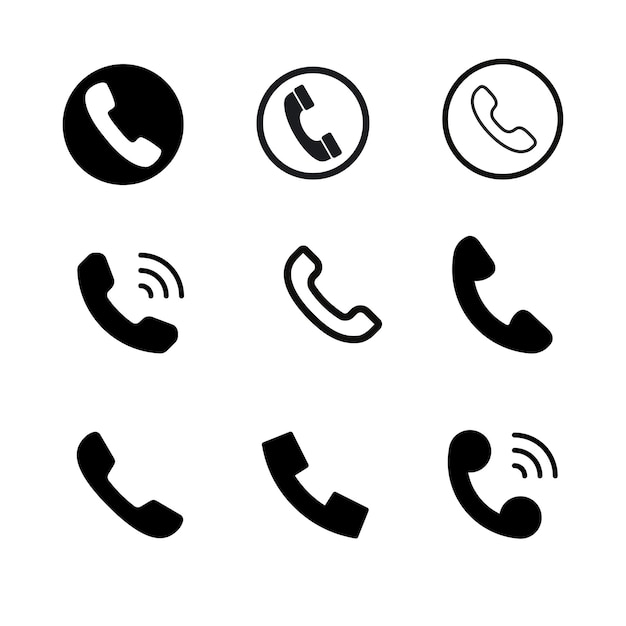 Telefon-Symbole gesetzt