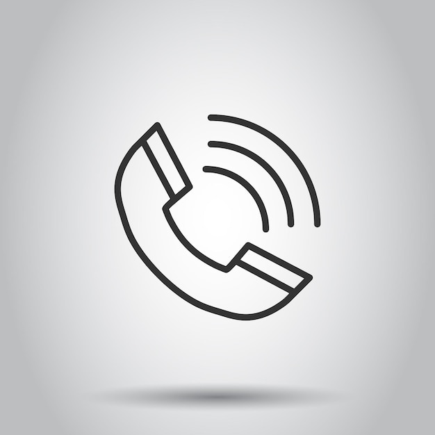 Telefonsymbol im flachen stil. vektorgrafik für telefonanrufe auf weißem, isoliertem hintergrund. geschäftskonzept für mobile hotline