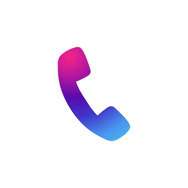 Vektor telefonsymbol mit violettem verlaufseffekt