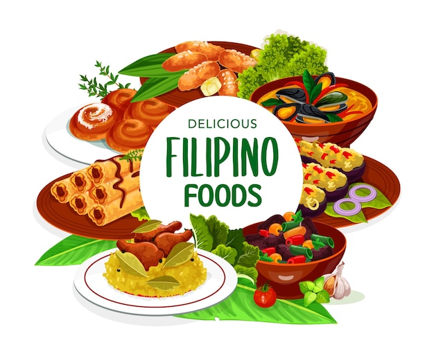 Tellerrahmen der philippinischen asiatischen Küche