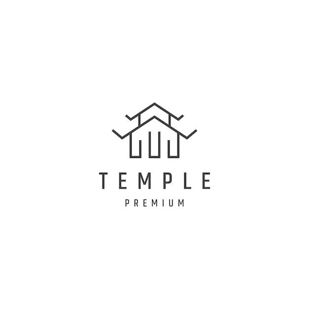 Tempellinie logo koreanisches traditionelles hanok modernes logo-design