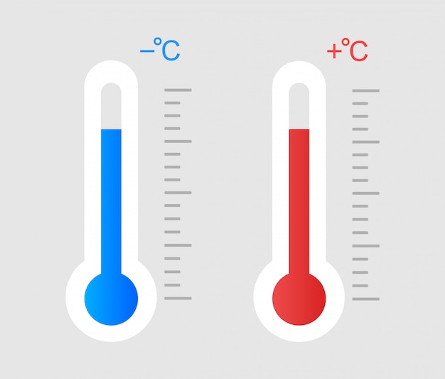 Temperatur unter Null und über Null.