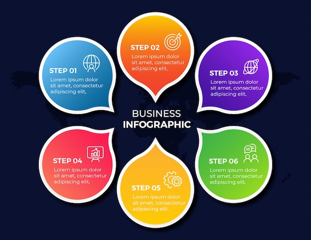 Template business infografik schritte