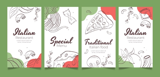 Vektor template-design für italienische restaurants