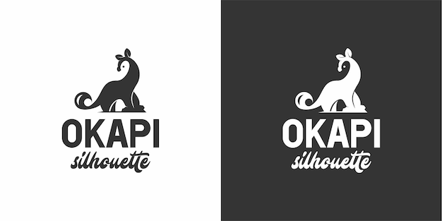 Vektor template-design-logo-okapi-silhouette