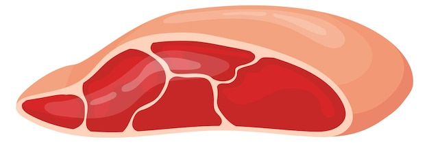 Vektor tenderloin cartoon-symbol fleisch geschnitten rohes rindfleisch