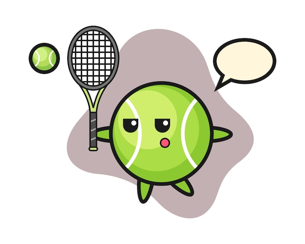 Tennis-cartoon als tennisspieler