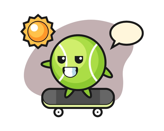 Tennis cartoon fahren ein skateboard