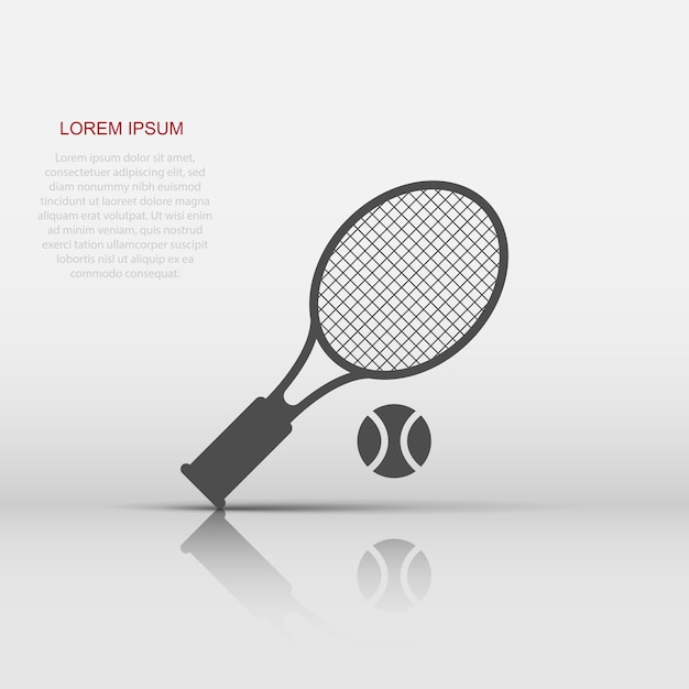 Tennis-racket-ikonen im flachen stil spiele-racquet-vektor-illustration auf isoliertem hintergrund sportaktivitätsschild geschäftskonzept