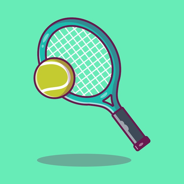 Tennis-Symbol-Illustration. Schläger und Tennisball, Sportsymbol isoliert.