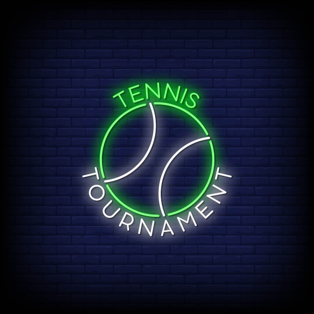 Tennis-turnier-logo in den leuchtreklamen