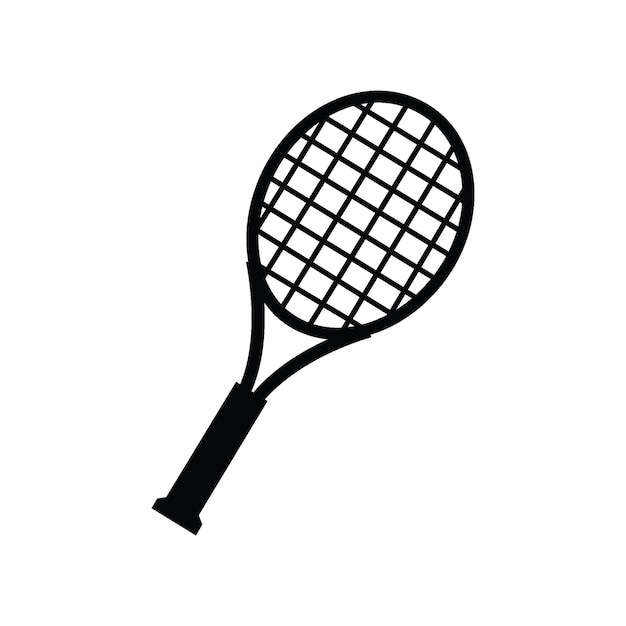 Tennisschlägervektor, symbol, weißer hintergrund