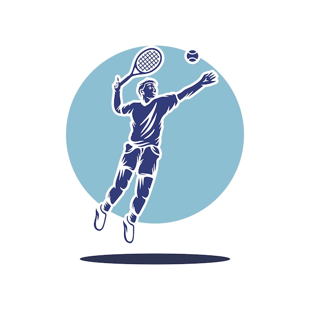Vektor tennisspieler-logo-vektor-design-vorlage