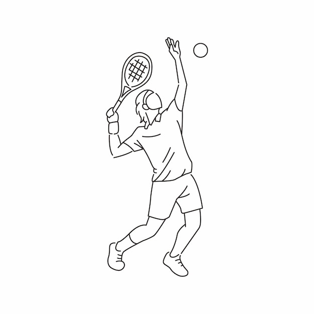 Vektor tennisspieler sportler pose vektor sammlung 1