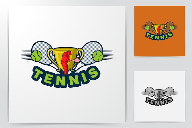 Tennisturnier Logo Designs Inspiration isoliert auf weißem Hintergrund