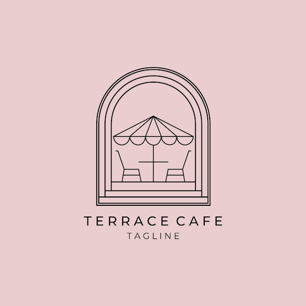 Terrasse icon line art logo vektor minimalistisches illustrationsdesign