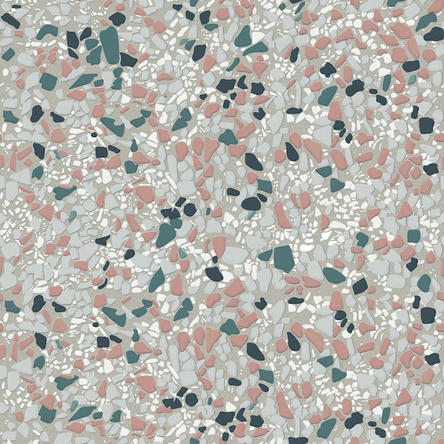 Terrazzo-inspiriertes nahtloses muster in blau und grau