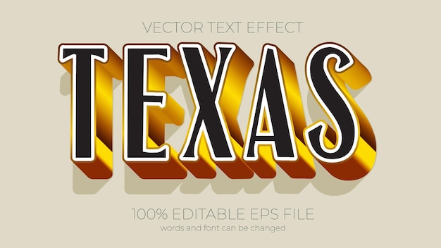 Texas bearbeitbarer Texteffektstil Bearbeitbarer EPS-Texteffekt