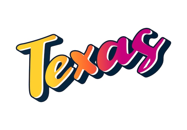 Texas-Textdesign. Vektorkalligrafie. Typografisches Plakat. Als Hintergrund verwendbar.
