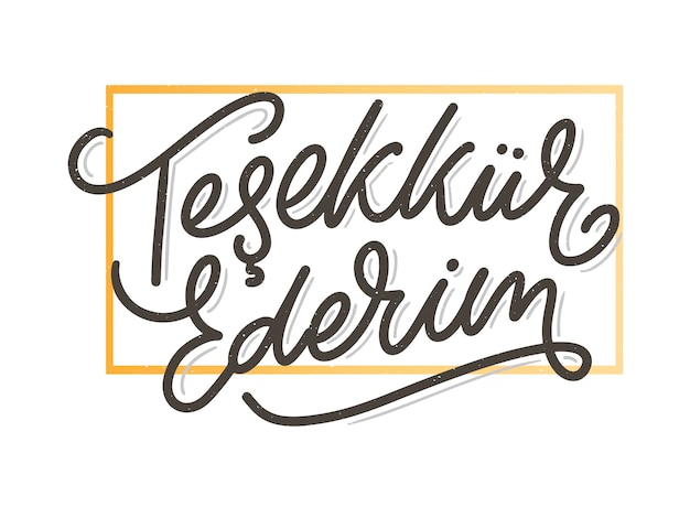 Text auf Türkisch Danke Schriftzug Tinte Illustration Moderne Pinselkalligrafie Isoliert auf weißem Hintergrund T-Shirt-Design