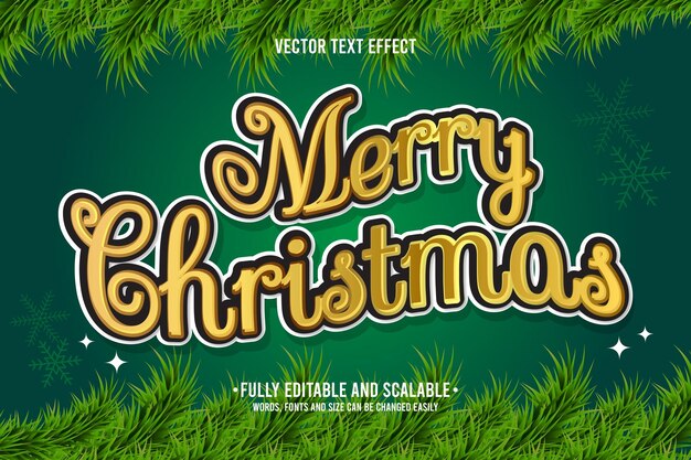 Vektor text effect merry christmas 02