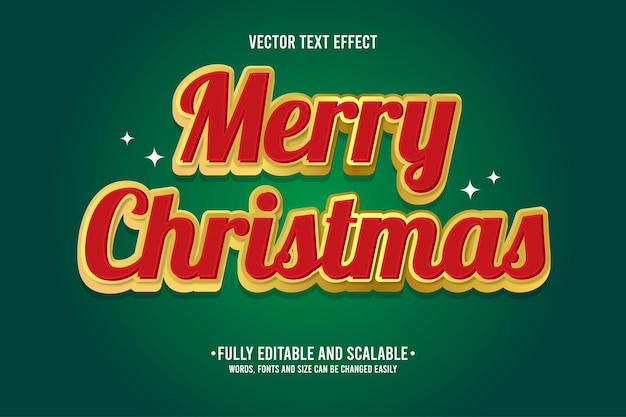 Vektor text effect merry christmas 04