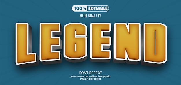 Text-Effekt der Legende Bearbeitbares Texteffekt
