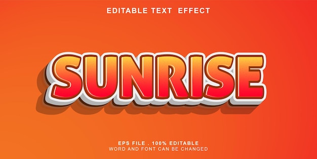 Vektor text-effekt-editierbar-sonnenaufgang