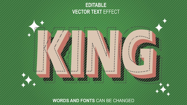 Vektor text-effekt-eps-datei von vector king army