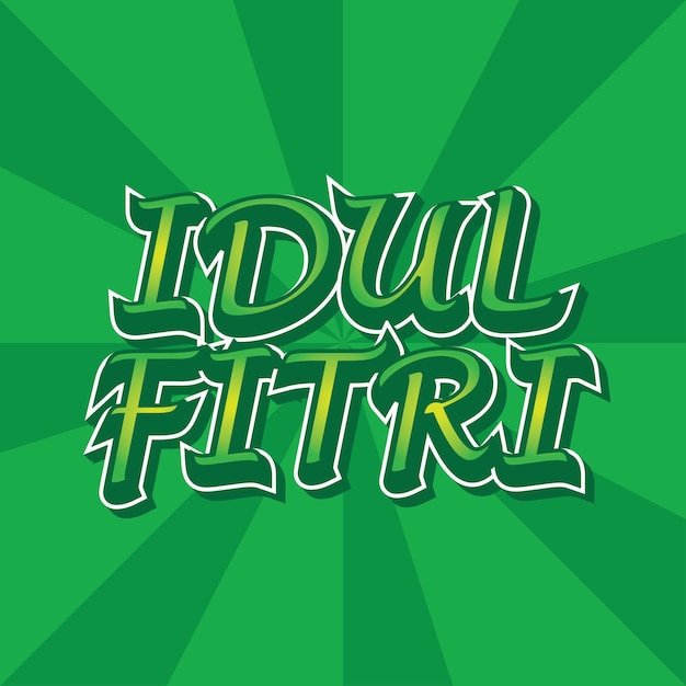 Vektor text-effekt idul fitri v3