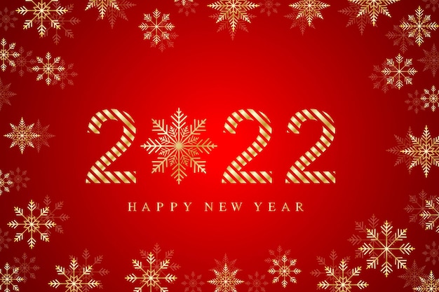 Textdesign 2022 weihnachten und guten rutsch ins neue jahr hintergrund mit schneeflocken. vektor-illustration.