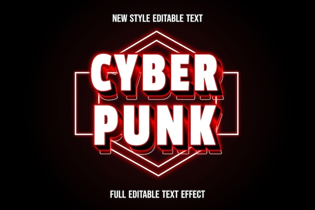 Texteffekt 3d cyberpunk farbe weiß und rot