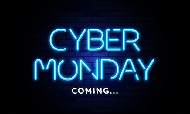 Texteffekt für die kommende nacht des cyber monday