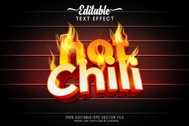 Vektor texteffekt hot chili