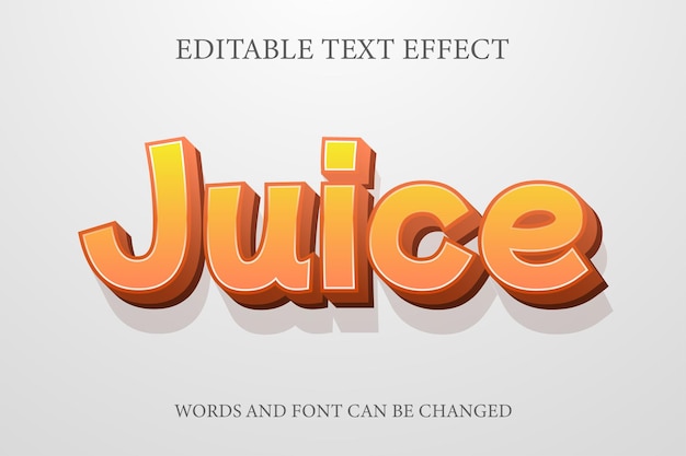 Vektor texteffekt im 3d-stil von juice