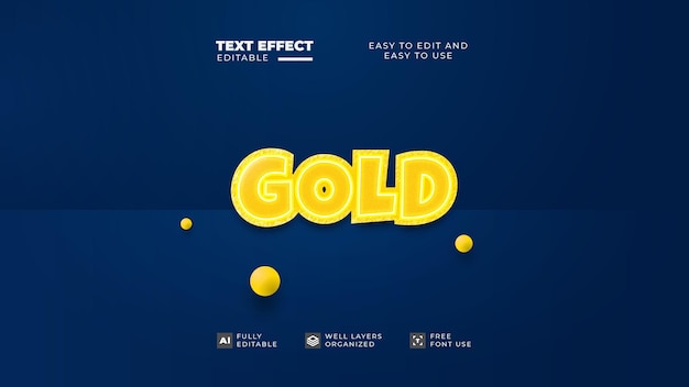 Vektor texteffekt im goldglitter-stil editierbar