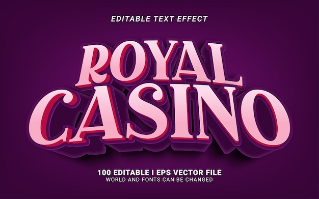 Texteffekt im royal casino 3d-stil