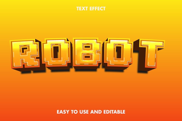 Vektor texteffekt - roboter. bearbeitbarer schriftstil.