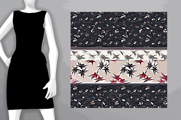 Vektor textil- und tapetenmuster ein druckbares digitales illustrationswerk blumendruckdesigns